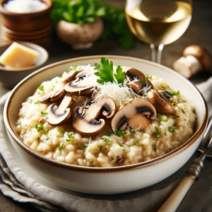 Risotto crémeux aux champignons et parmesan